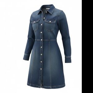 Levi's Denim Long Sleeve Dress - Classic Blue